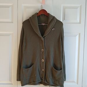 J Jill Army green Cardigan size medium